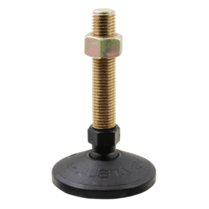 Ball-Joint adjustable leveling screw-in feet.