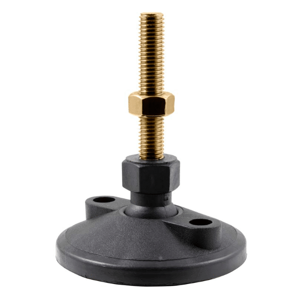 Bolt-down ball joint adjustable leveling screw-in feet
