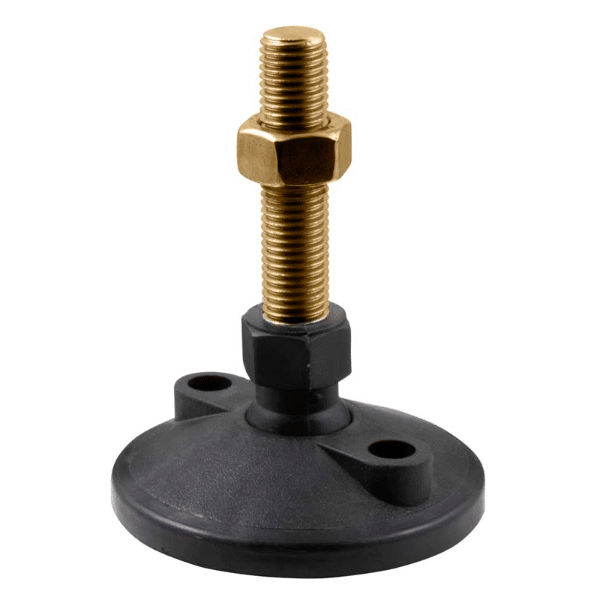 Bolt-down ball joint adjustable leveling screw-in feet