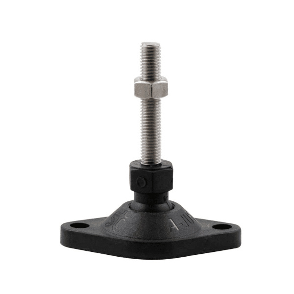 Bolt-down ball joint adjustable leveling screw-in feet