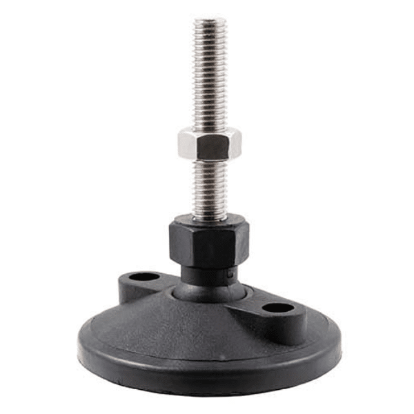 Bolt-down ball joint adjustable leveling screw-in feet