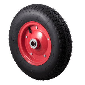 Pneumatic black tyre, 400x8 wheel, steel rim, 1 inch deep groove ball bearing, 220 kg load rating