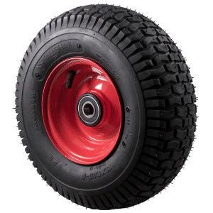 Pneumatic black tyre, 500x6 wheel, steel rim, 1 inch precision ball bearing, 220 kg load rating