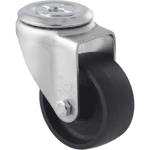 M Series castor, 75mm x 28mm cast iron wheel, swivel bolt hole castor, 100 kg load rating