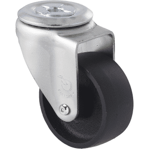 M Series castor, 75mm x 28mm cast iron wheel, swivel bolt hole castor, 100 kg load rating