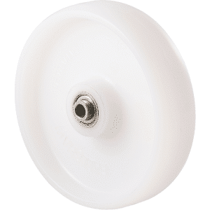 M Series, 125mm x 32mm white nylon wheel, precision ball bearing, 200 kg load rating