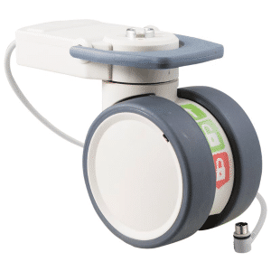 Trinity EBC castor, 100mm conductive wheel, in-line pedal, eggshell colour, complete brake, intuitive steering, Dewert cable, motion sensing, IPx5 water resistance, 100 kg load rating