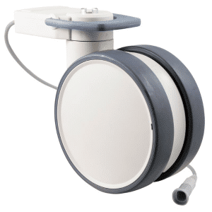 Trinity EBC medical castor, 150mm conductive wheel, in- line pedal, eggshell colour, complete brake, intuitive steering, Linak cable, motion sensing, IPx5 water resistance, 150 kg load rating