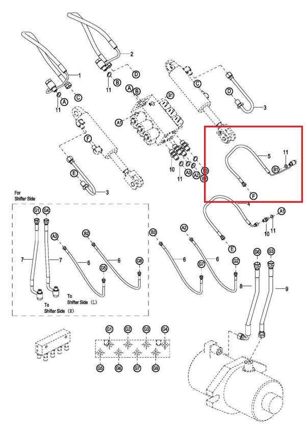 Hydraulic Hose For Electric Reach Stackers- Part # 2415-434000-10 - Image 3