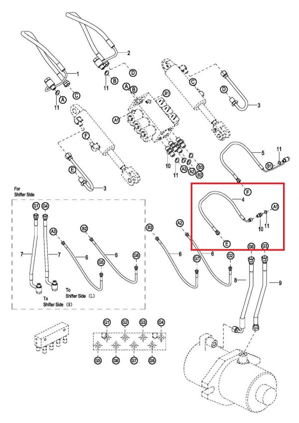 Hydraulic Hose For Electric Reach Stackers- Part # 2415-432000-10 - Image 2