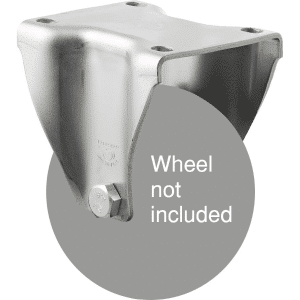 J Series fixed plate zinc fork for a 100mm wheel.