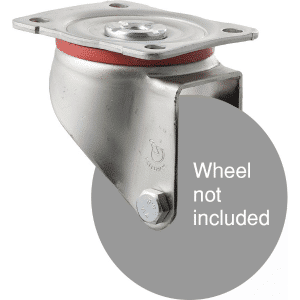 J Series swivel plate zinc fork for a 100mm wheel.