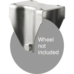 J Series fixed plate zinc fork for a 125mm wheel.