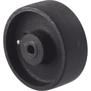 J Series, 100mm x 38mm specialised high/low- temperature-resistant cast iron wheel, plain bearing, 230 kg load rating.