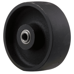 J Series, 100mm x 38mm cast iron wheel, roller bearing, 230 kg load rating.