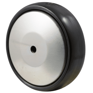 J Series, 125mm x 35mm hard black nylon wheel, thread guard, 300 kg load rating, roller bearing