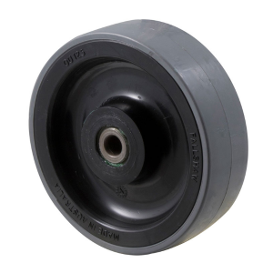 125mm diameter x 38mm wide polyurethane on nylon wheel, Hub width 45mm, Bore diameter 20mm, Bore reduced to 10mm with bush, load capacity 300Kg