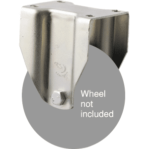K Series zinc fork for a 100mm wheel, fixed plate, hex bolt.