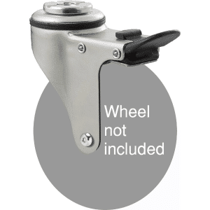 K Series zinc fork for a 100mm wheel, swivel bolt hole, total brake, Chicago screw.