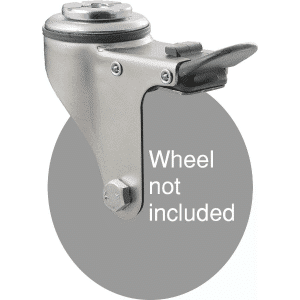 K Series zinc fork for 100mm wheel, swivel bolt hole, total brake, grey seal & pedal.