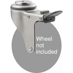 K Series zinc fork for 100mm wheel, swivel bolt hole, total brake, grey seal & pedal.