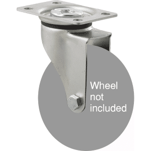 K Series zinc fork for a 100mm wheel, swivel plate, hex bolt. .