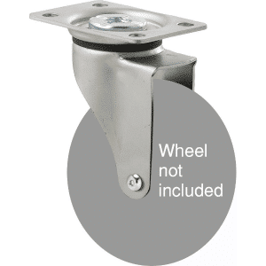 K Series zinc fork for a 100mm wheel, swivel plate, Chicago screw.
