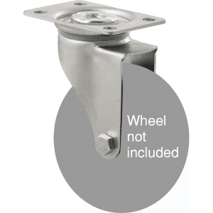 K Series zinc fork for a 100mm wheel, swivel plate, hex bolt, grey seal & pedal.