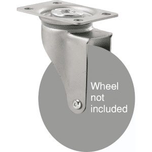 K Series zinc fork for a 100mm wheel, swivel plate, Chicago screw, grey seal & pedal.