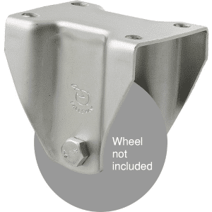 K Series zinc fork for a 65mm wheel, fixed plate, hex bolt.