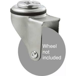 K Series zinc fork for a 65mm wheel, swivel bolt hole, Chicago screw.