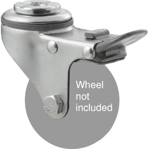 K Series zinc fork for 65mm wheel, swivel bolt hole, total brake, grey seal & pedal.