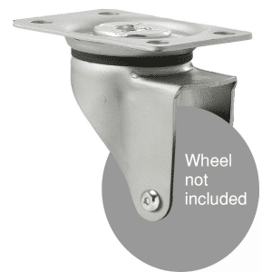 K Series zinc fork for a 65mm wheel, swivel plate, Chicago screw.