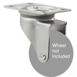 K Series zinc fork for a 65mm wheel, swivel plate, Chicago screw, grey seal.