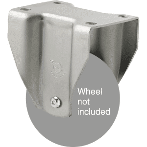 K Series zinc fork for a 75mm x 28mm wheel, fixed plate, Chicago screw.