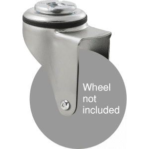 K Series zinc fork for a 75mm x 28mm wheel, swivel bolt hole, Chicago screw.