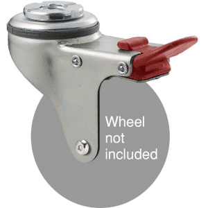 K Series fork, bolt hole, 75mm x 28mm wheel, total brake, Chicago screw, grey seal & red pedal.