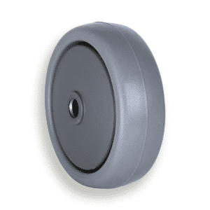 K Series, 65mm x 23mm TPE rubber wheel, thread guard, plain bearing, 50 kg load rating