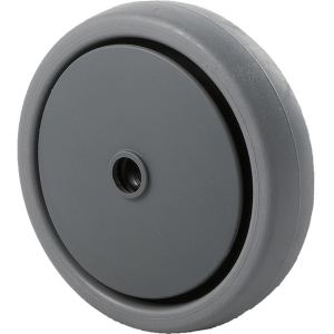 K Series, 100mm x 23mm TPE rubber wheel, precision bearing, thread guard, 50 kg load rating