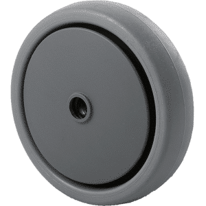 K Series, 65mm x 23mm TPE rubber wheel, precision bearing, thread guard, 50 kg load rating