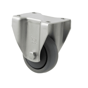 K Series castor, 65mm x 23mm TPE rubber wheel, precision bearing, thread guard, fixed plate, 50 kg load rating