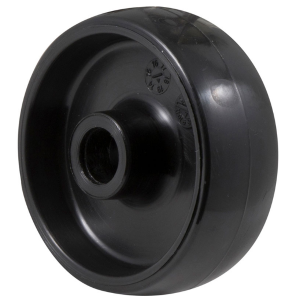 K Series, 65mm x 23mm hard black nylon wheel, 50 kg load rating, nylon plain bearing, hub x bore: 30x8mm