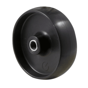 K Series, 75mm x 28mm x 23mm hard black nylon wheel, nylon plain bearing, stainless steel bush, 65 kg load rating