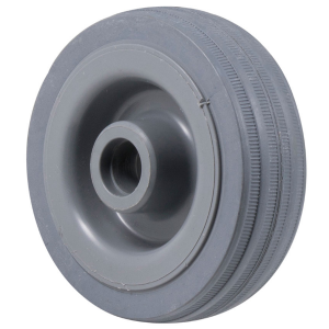 K Series, 75mm x 28mm x 23mm grey rubber wheel, plain bearing, hub x bore: 30 x 12mm, 50 kg load rating