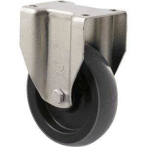 K Series castor, 100mm x 23mm polyurethane (PU) wheel, precision bearing, fixed plate, 100 kg load rating