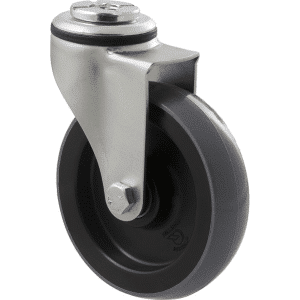K Series castor, 100mm x 23mm polyurethane (PU) wheel, precision bearing, swivel bolt hole, 100 kg load rating