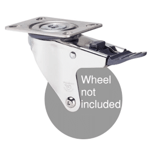 M Deluxe decorative chrome- plated swivel plate braking fork for 100mm diameter wheel.