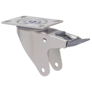 Arc M Series decorative grey powder-coat swivel plate, total brake, fork for 100mm wheels.