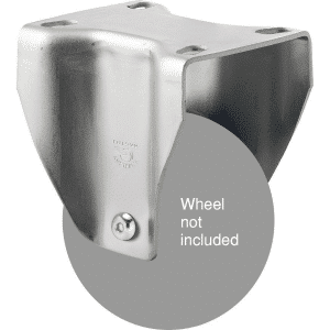 M Series fixed ISO plate zinc fork (Chicago screw axle) for a 100mm wheel.