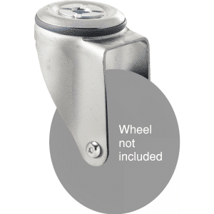 M Series, swivel bolt hole zinc fork, Chicago screw axle for a 100mm diameter wheel.